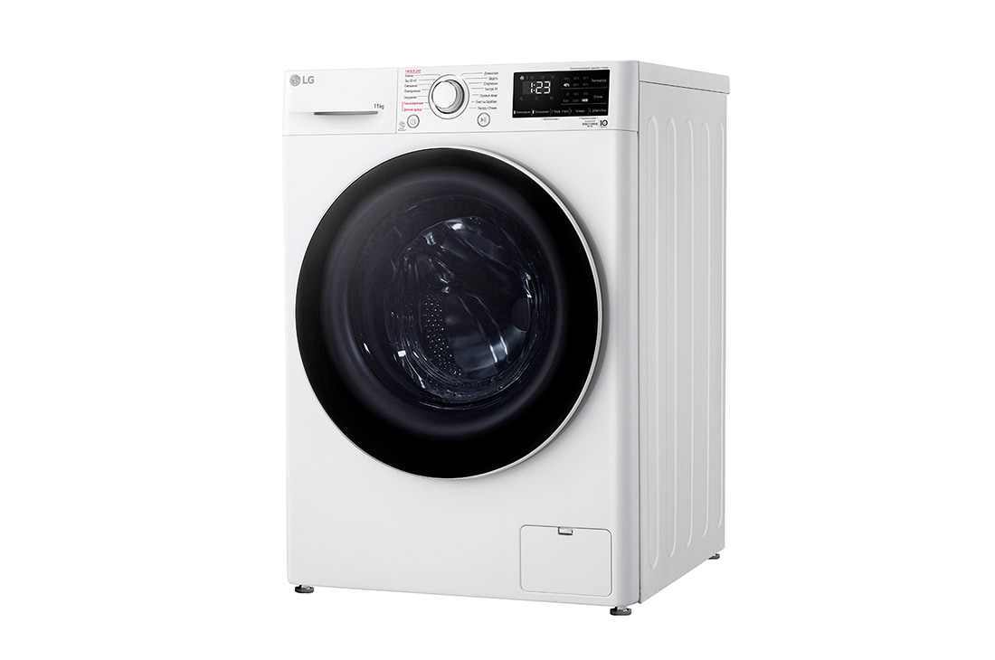 LG 11 kg, kir yuvish mashinasi, Steam™, Elegant dizayn, yondan koʻrinishi. , F4V3ES6W, thumbnail 12