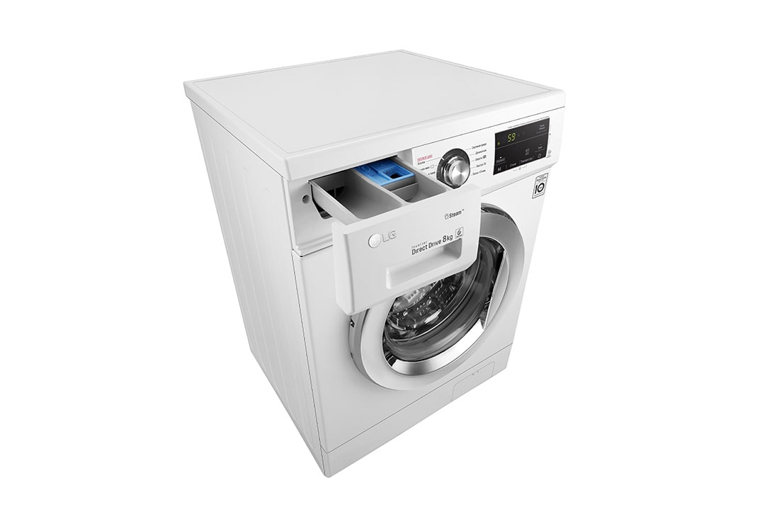 LG 8 kg kir yuvish mashinasi, 6 Motion DD™, Elegant dizayn, top detergent view open, F4J3TS2W, thumbnail 6