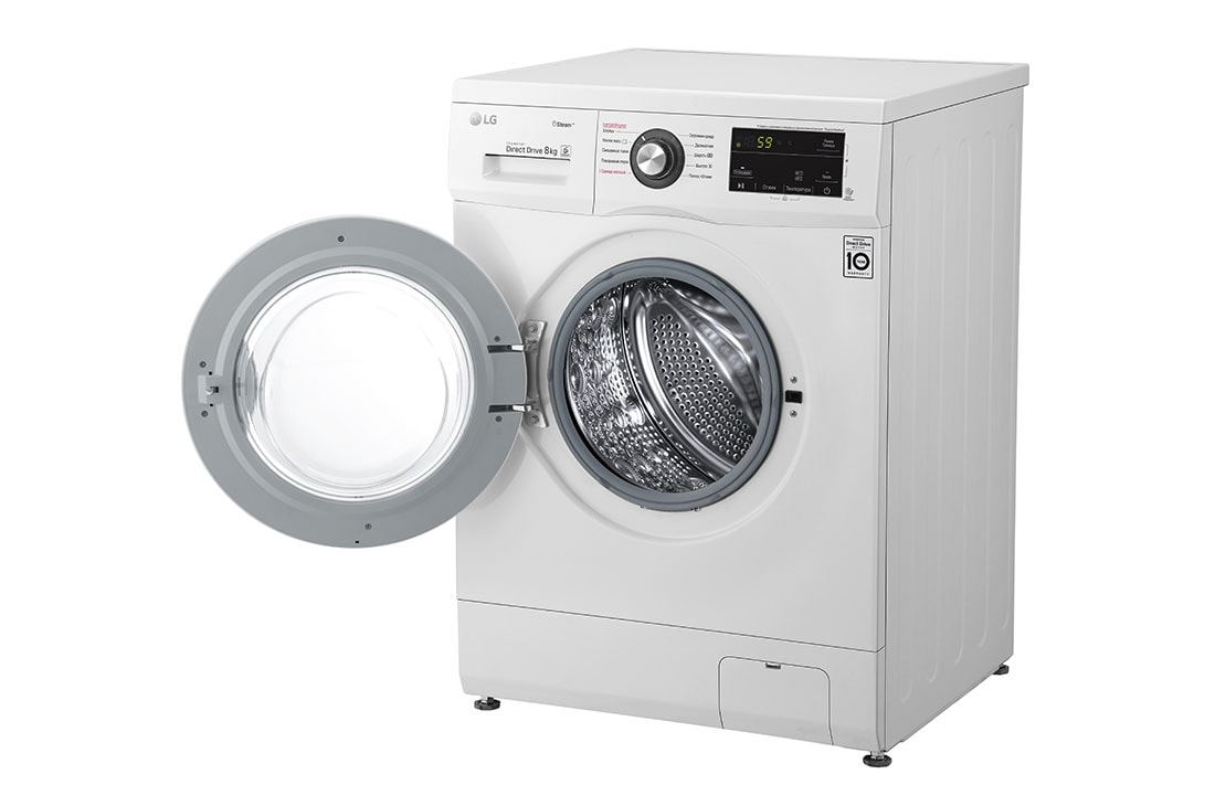 LG 8 kg kir yuvish mashinasi, 6 Motion DD™, Elegant dizayn, left view open, F4J3TS2W, thumbnail 7
