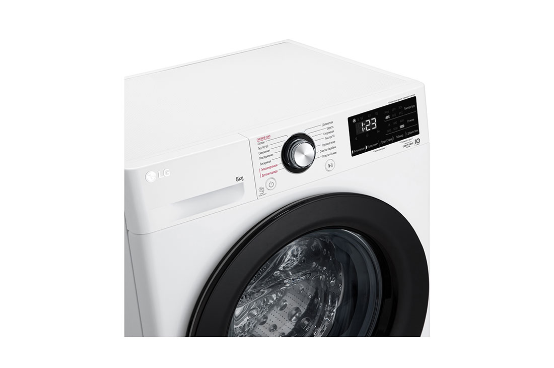 LG 8 kg, Nozik kir yuvish mashinasi, Steam™, Elegant dizayn, Detail view, F2V3PS6W, thumbnail 3