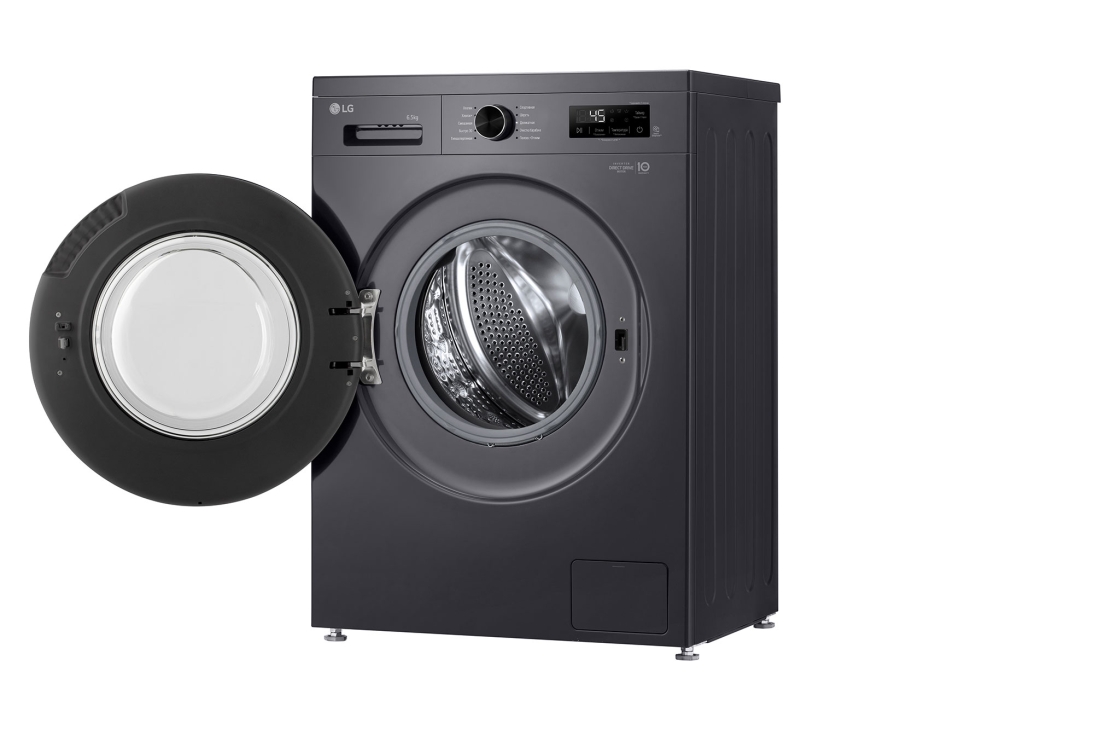 LG 6.5 kg kir yuvish mashinasi-DD™ / Steam™, Right view with door open, F2Y1WS5J, thumbnail 9