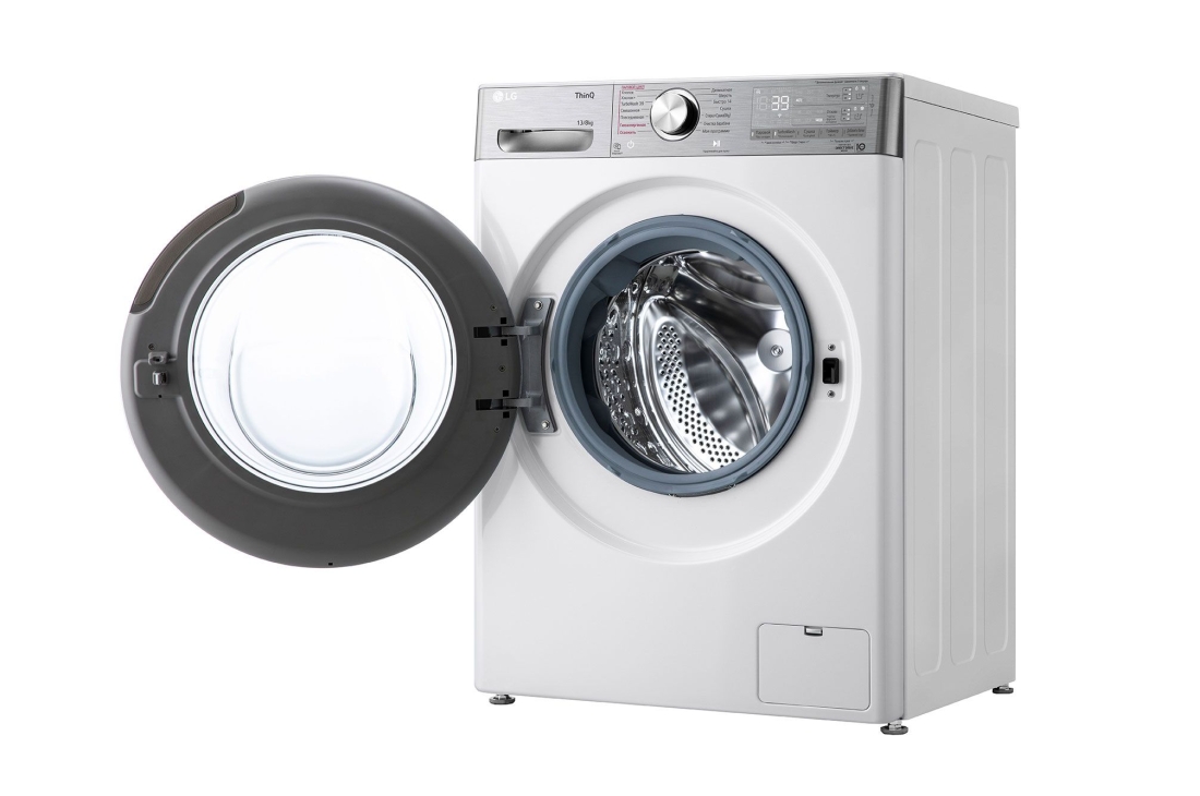 LG Kir yuvish mashinasi 13/8 kg - AI DD™ | TurboWash™360° | Steam+ ™ | ezDispense™, left open, F4V9LD2W, thumbnail 11