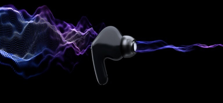 Графическое изображение шума слева от TONE Free и графическое изображение шумоподавления справа.