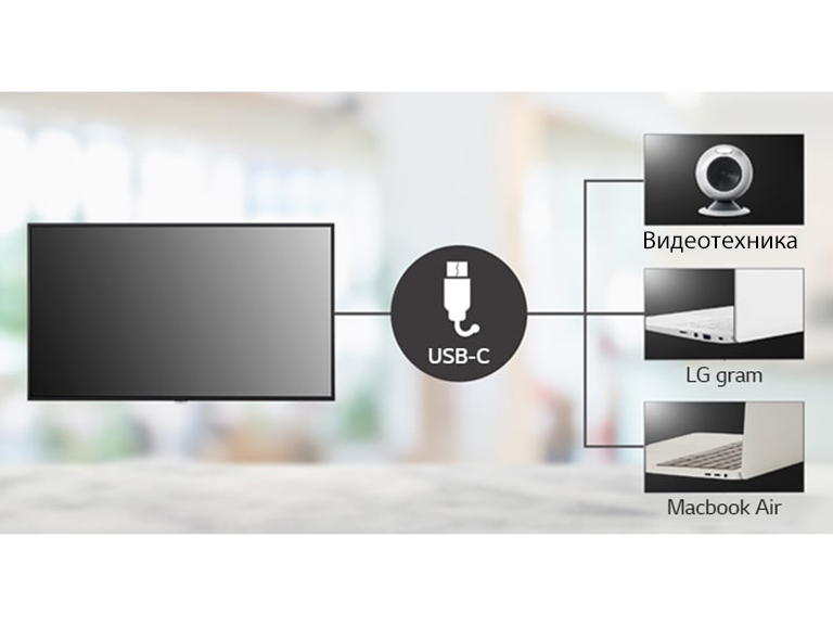UH7J-H series supports USB-C type and can easily be connected to video equipment and laptops.