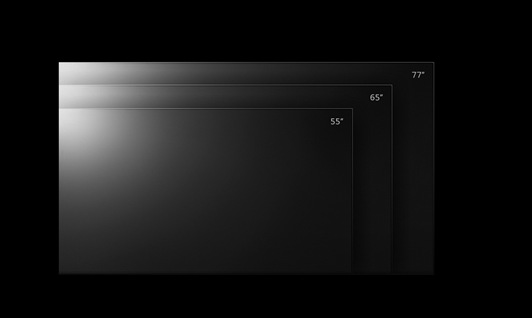 Телевизоры LG OLED C2 представлены в различных размерах от 55 до 77 дюймов.