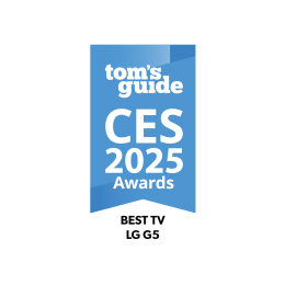 Значок награды Tom's Guide 2025 CES Awards. Лучший телевизор — LG OLED G5.