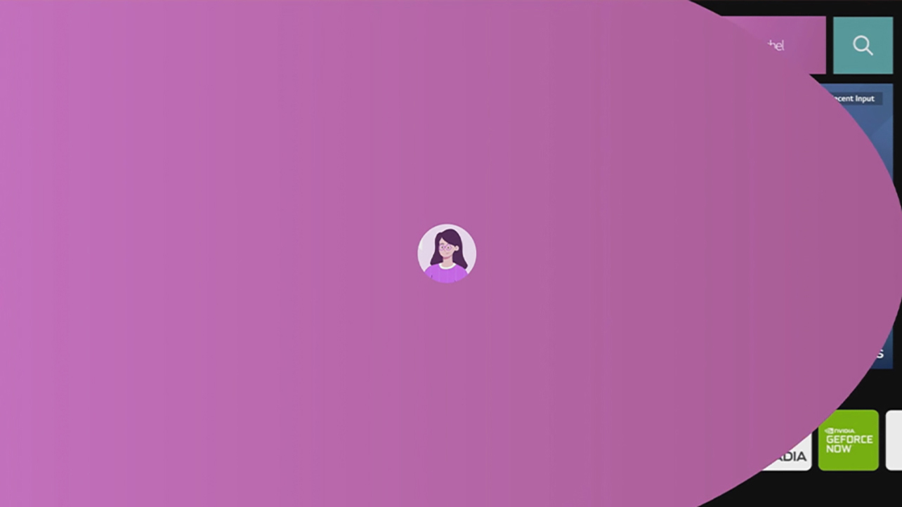 Видео телевизоров LG UHD, демонстрирующее три разных профиля в одном аккаунте.