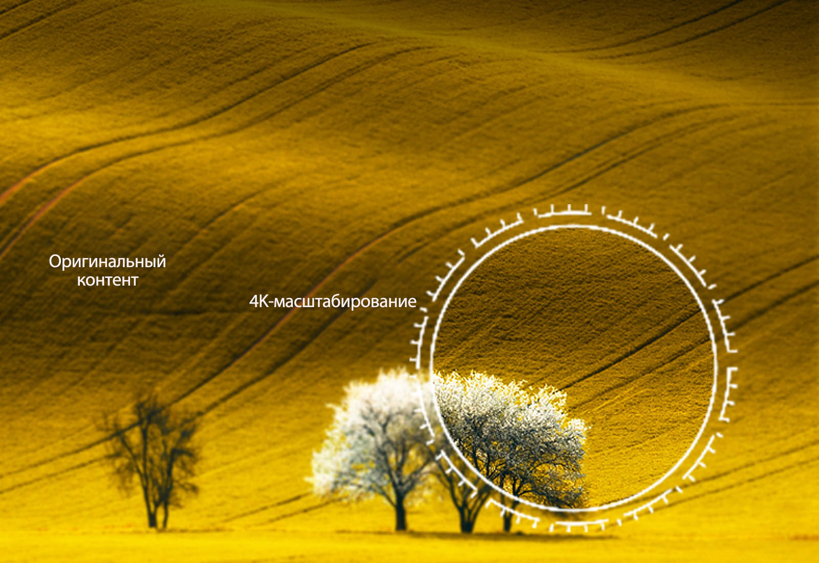 Landscape: Compare image quality between non-4K and 4K content.