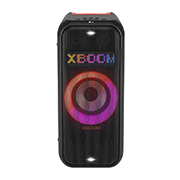 LG XBOOM XL7S, Вид спереди со всей включенной подсветкой. На панели динамической пиксельной подсветки отображается текст: XBOOM., XL7S, thumbnail 1