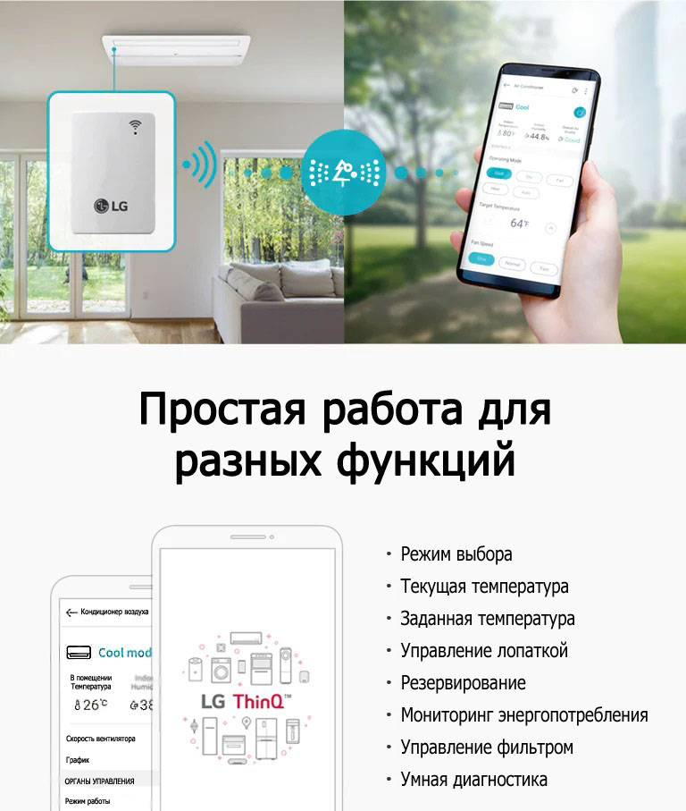 Дистанционное управление по Wi-Fi с помощью LG ThinQ™