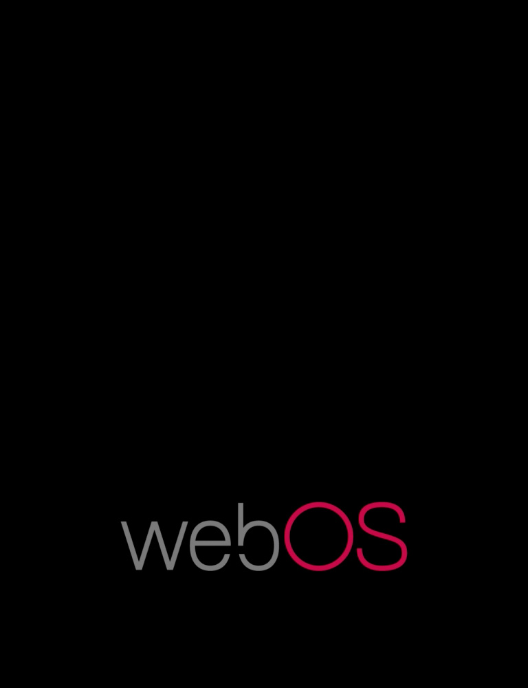 Анимационное последовательное изображение логотипа webOS, слов Watch (Смотрите), Play (Играйте), и Discover (Открывайте) на экране телевизора LG Smart TV, завершающееся главным экраном LG webOS с приложениями и каналами для стриминга	