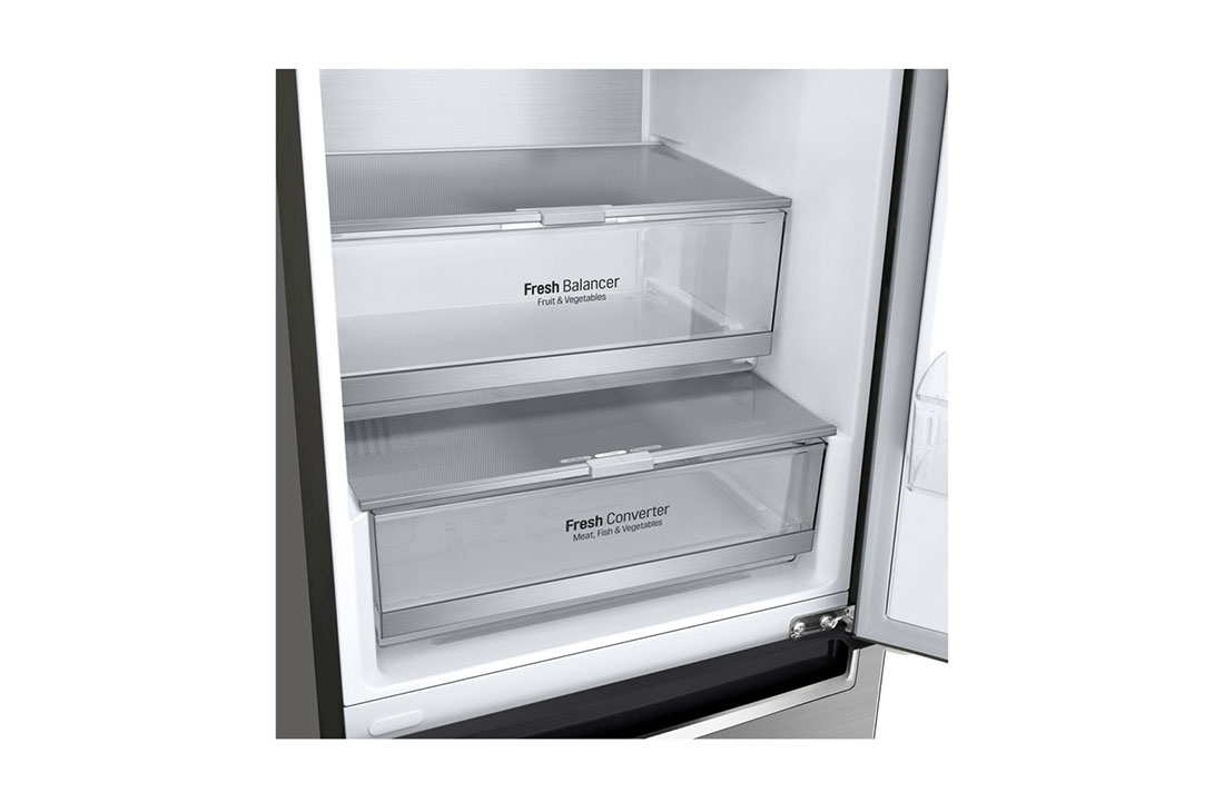 LG Объем 341 л | Холодильник LG с нижней морозильной камерой | Серый | DoorCooling+™ | Smart Inverter Compressor, GC-B459SMUM, GC-B459SMUM, thumbnail 4