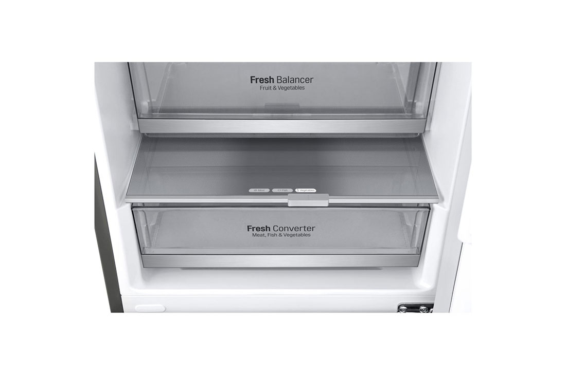 LG Объем 341 л | Холодильник LG с нижней морозильной камерой | Серый | DoorCooling+™ | Smart Inverter Compressor, GC-B459SMUM, GC-B459SMUM, thumbnail 5