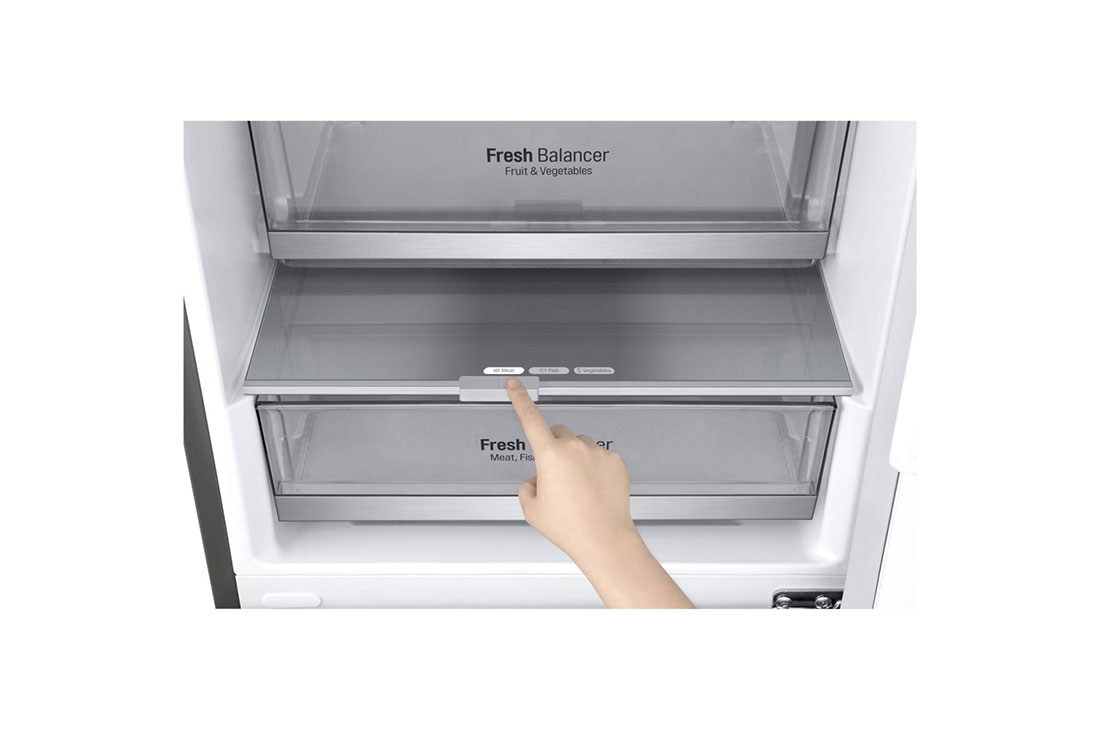 LG Объем 341 л | Холодильник LG с нижней морозильной камерой | Серый | DoorCooling+™ | Smart Inverter Compressor, GC-B459SMUM, GC-B459SMUM, thumbnail 6