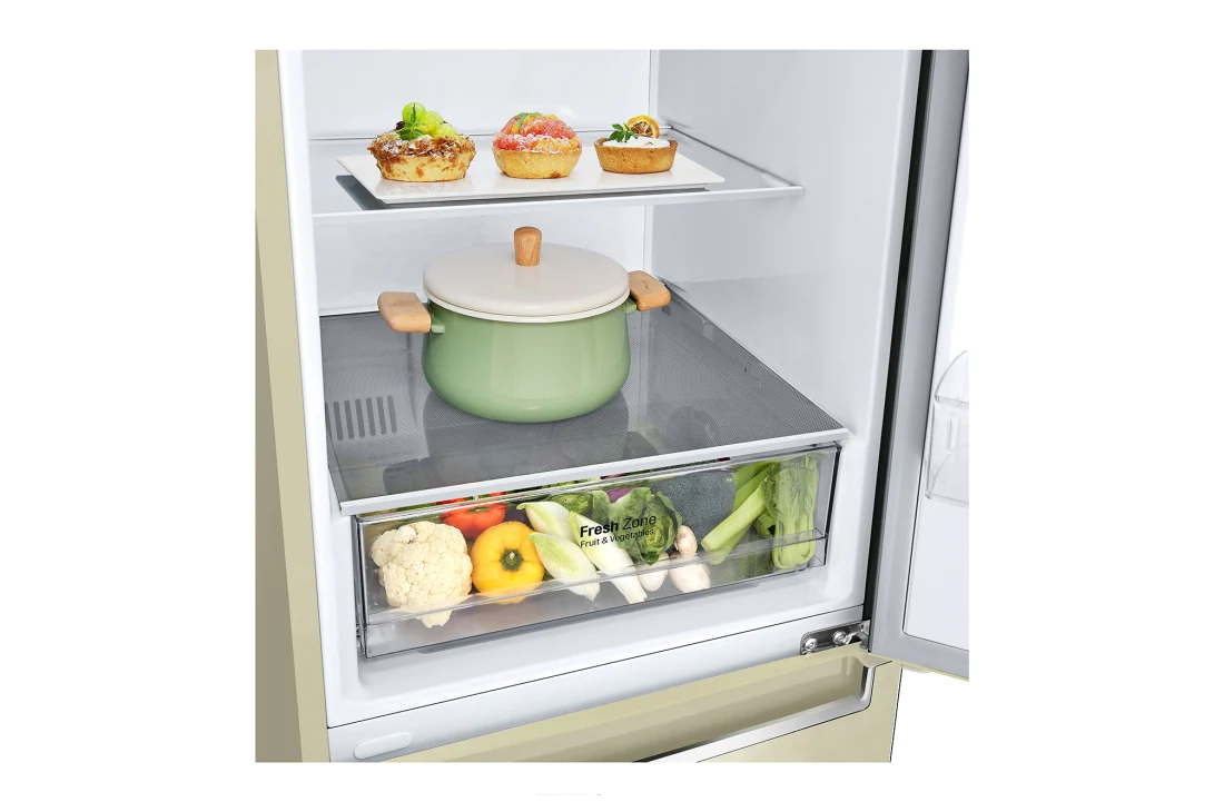 LG Объем 341 л | Холодильник LG с нижней морозильной камерой | Бежевый | DoorCooling+™ | Smart Inverter Compressor, GC-B459SECL, GC-B459SECL, thumbnail 8