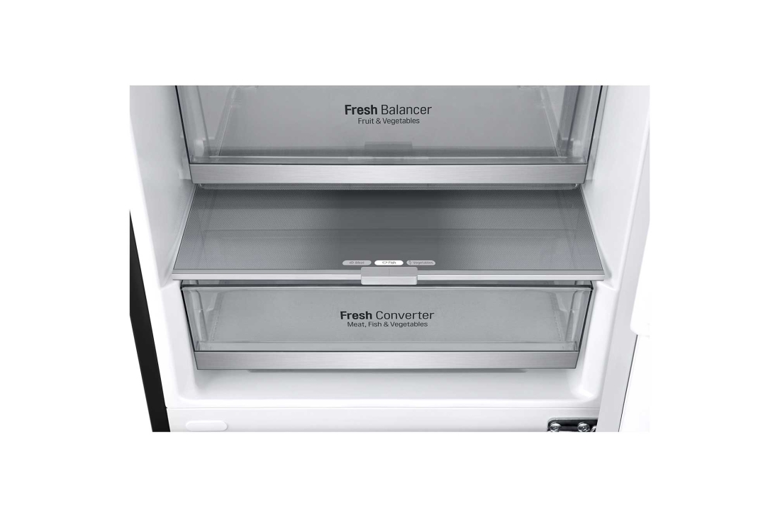 LG 384 л, Холодильник LG DoorCooling +TM с нижней морозильной камерой