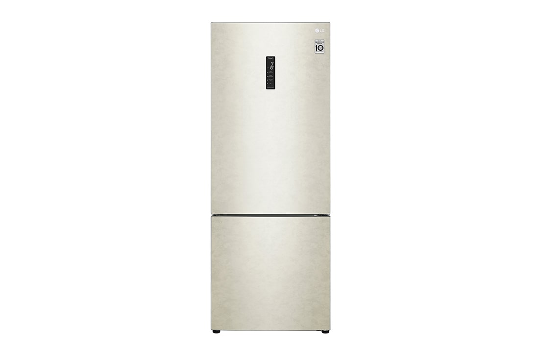 LG Объем 451 л | Холодильник LG с нижней морозильной камерой | Бежевый | DoorCooling⁺™ | Smart Inverter Compressor, GC-B569PECM