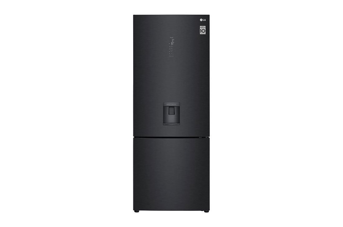 LG Объем 446 л | Холодильник LG с нижней морозильной камерой | Черный | Диспенсер для воды | Smart Inverter Compressor, GC-F569PBAM, GC-F569PBAM