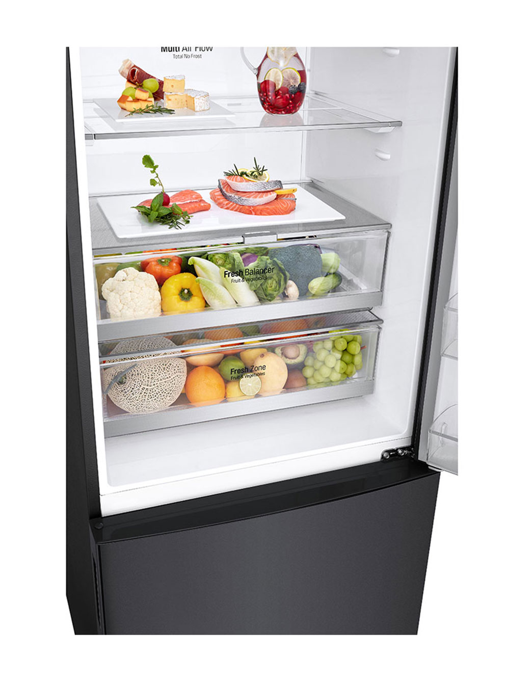 LG Объем 446 л | Холодильник LG с нижней морозильной камерой | Черный ...