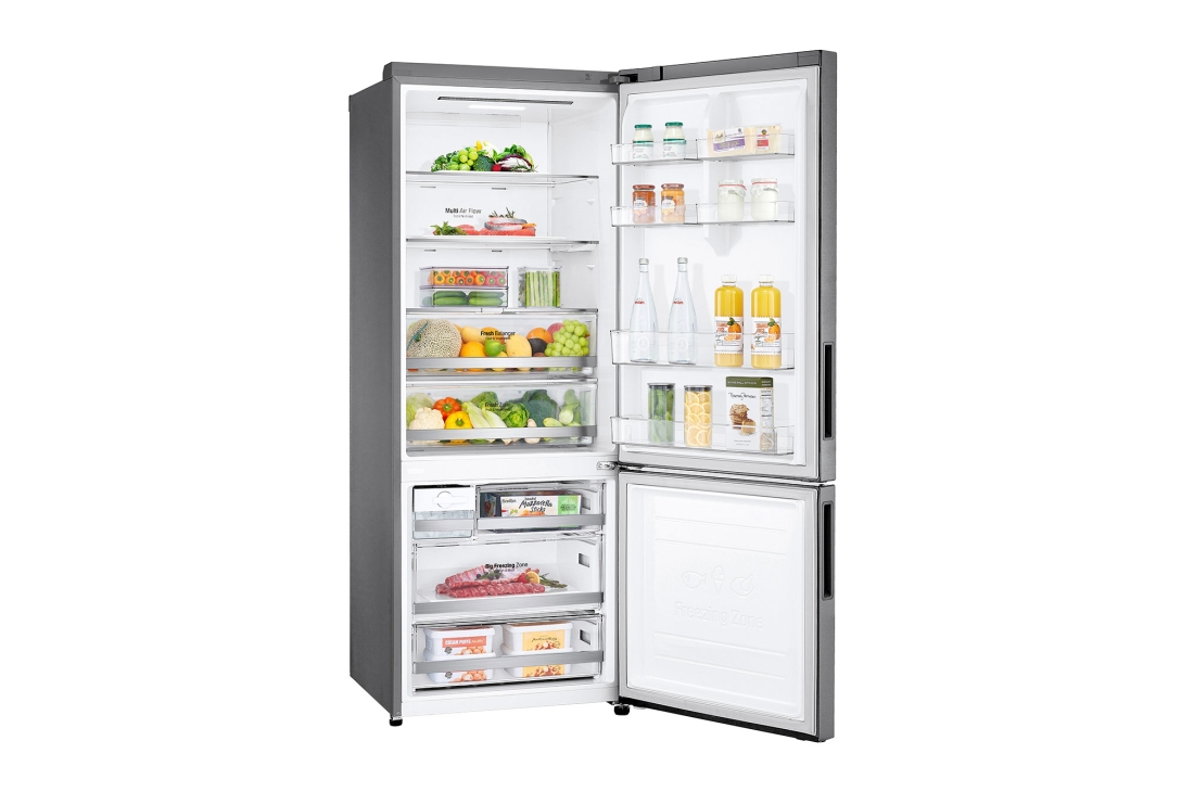LG Объем 451 л | Холодильник LG с нижней морозильной камерой | Серый | DoorCooling⁺™ | Smart Inverter Compressor, GC-B569PMCM, GC-B569PMCM, thumbnail 3