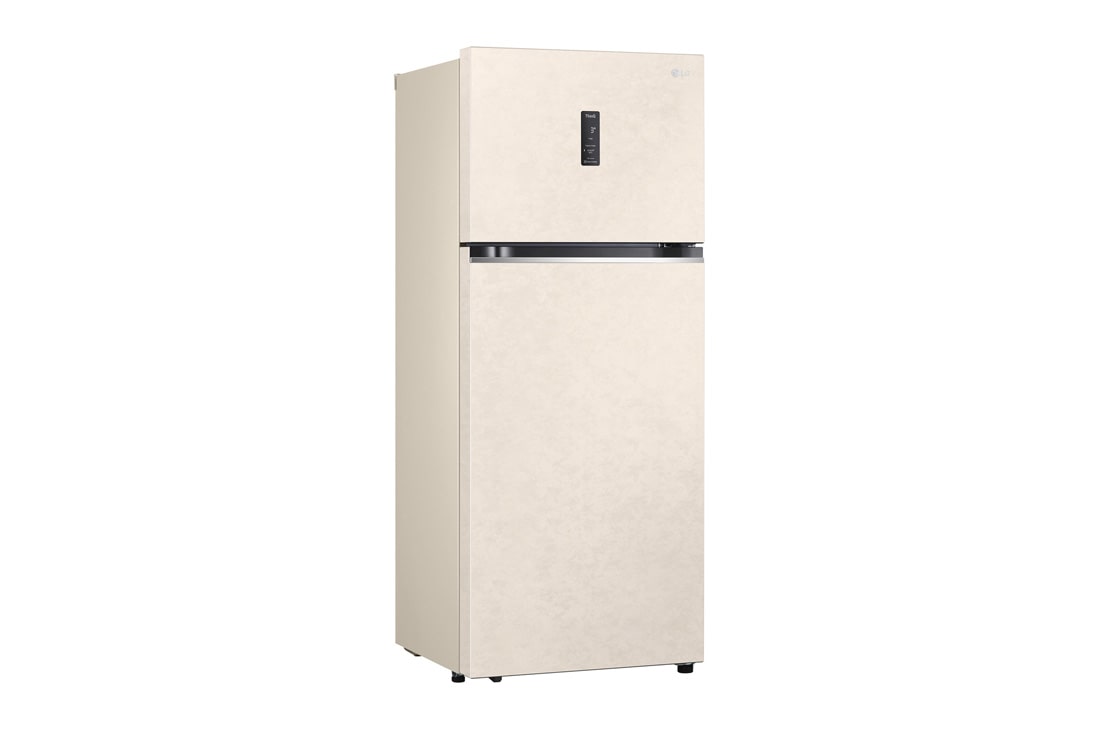 LG Объем 395 л | Холодильник LG с верхней морозильной камерой | Бежевый | DoorCooling+™ | HygieneFresh+™ | Smart Inverter Compressor, right perspective view, GN-B392SEBB, thumbnail 12