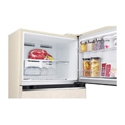 LG Объем 395 л | Холодильник LG с верхней морозильной камерой | Бежевый | DoorCooling+™ | HygieneFresh+™ | Smart Inverter Compressor, Увеличенное изображение морозильной камеры, GN-B392SEBB, thumbnail 4