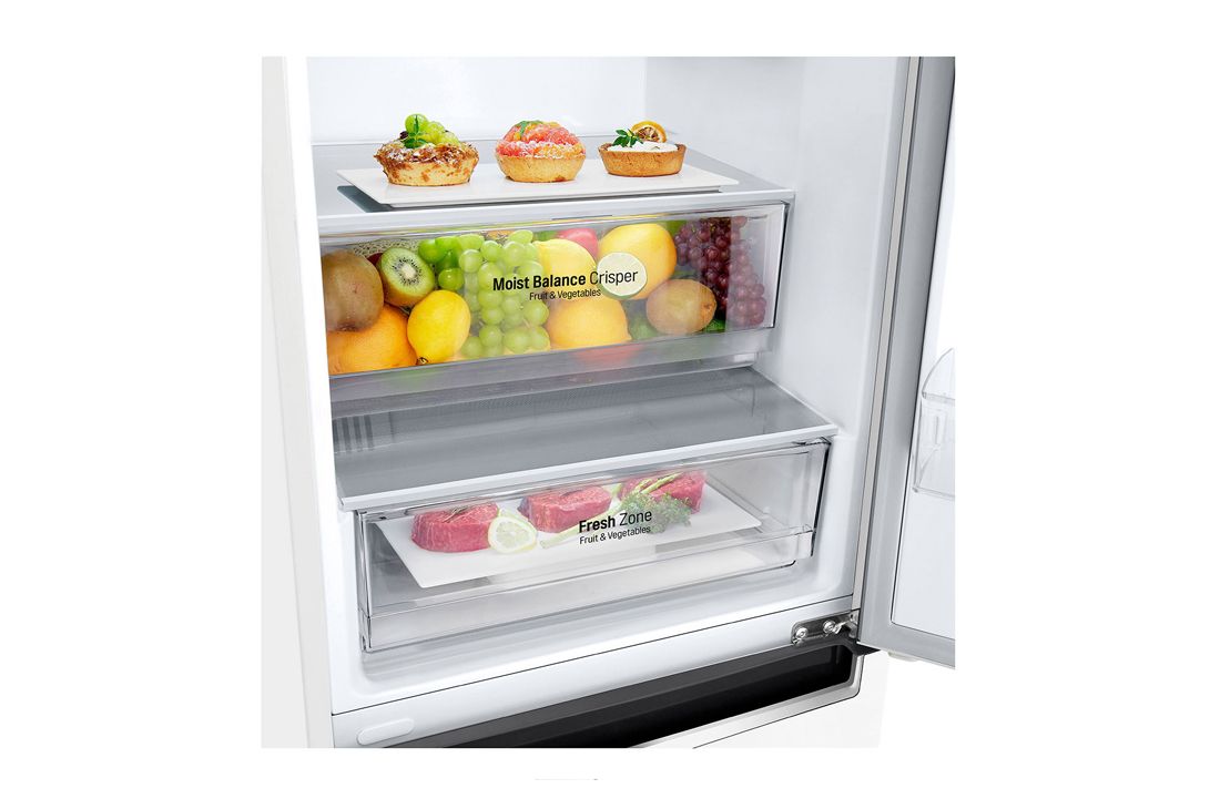 LG 384л, Холодильник с нижней морозильной камерой, DoorCooling+™, ящик, GC-B509MQWM, thumbnail 6