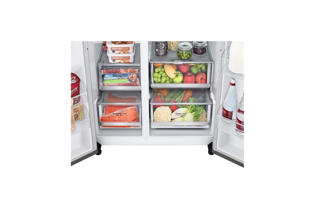 LG 617л, Холодильник LG Side-by-Side , вид скрытой кнопки, GC-X257CAEV, thumbnail 6