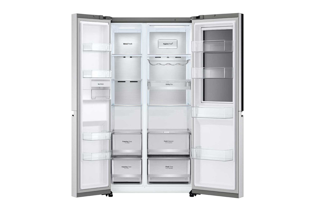 LG 647л, Холодильник LG Side-by-Side , ochiq holatda oldingi ko'rinishi, GC-Q257CAFV, thumbnail 9
