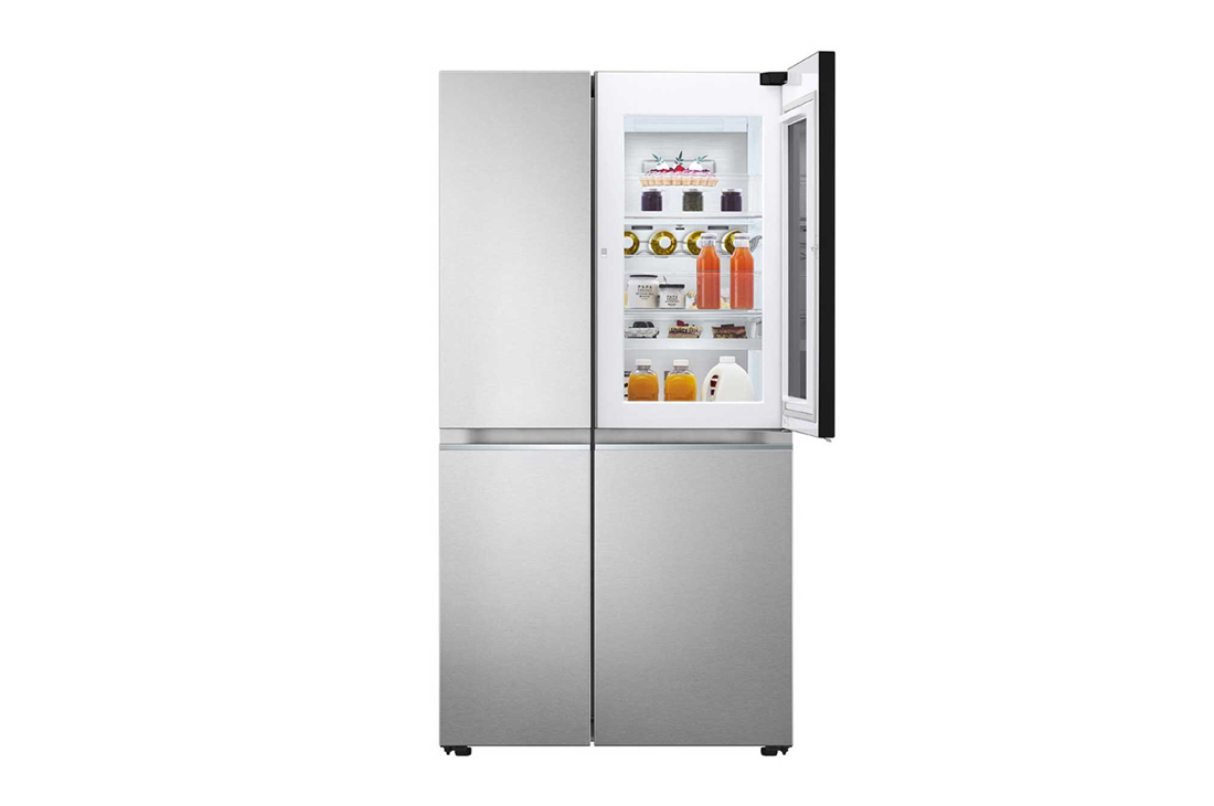 LG 647л, Холодильник LG Side-by-Side , ochiq eshik va mahsulotlar bilan oldingi ko'rinishi, GC-Q257CAFV, thumbnail 10