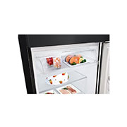 LG 461 л | Холодильник LG с верхней морозильной камерой | Черный | DoorCooling+™ | HygieneFresh+™ | Smart Inverter Compressor, bottom open with food, GN-B452SKBK, thumbnail 7