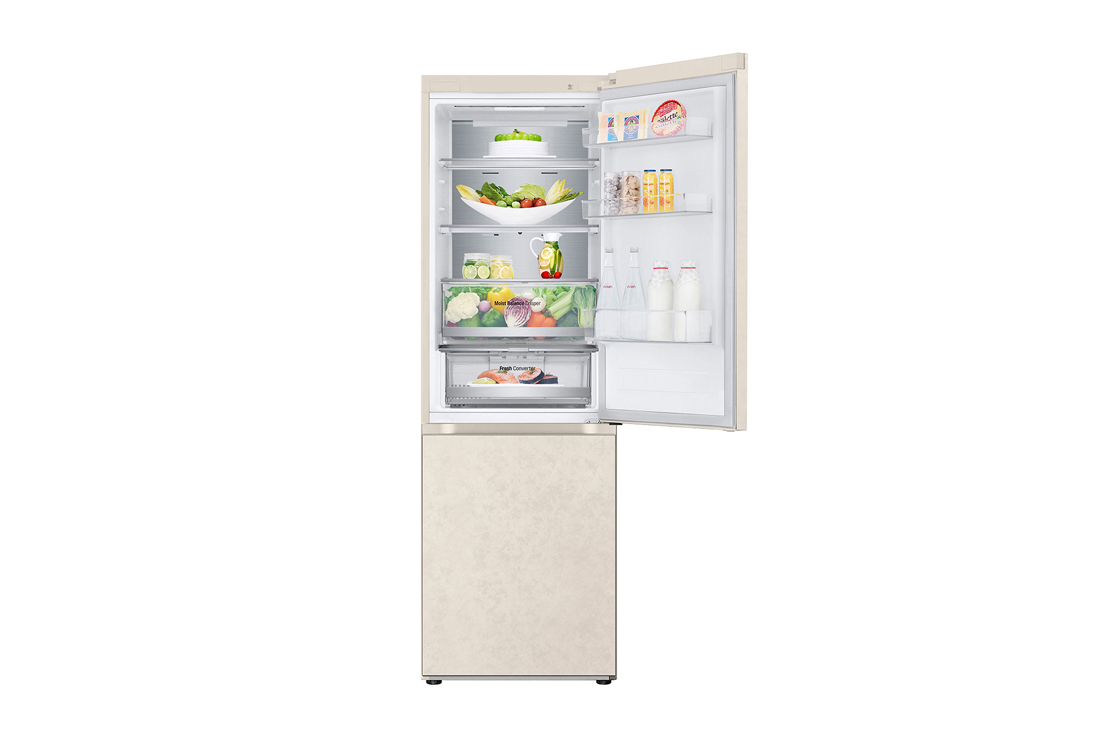 LG 344Л, Холодильник с нижней морозильной камерой, вид сверху, открытый вид с хранящимися продуктами, GC-B459FEPW, thumbnail 11