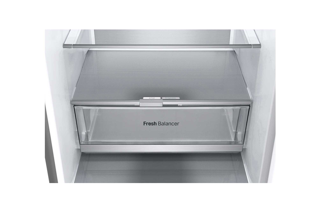 LG 387Л, Холодильник с нижней морозильной камерой | LG Узбекистан, нижний холодильник открыт, GC-B509FNZW, thumbnail 7