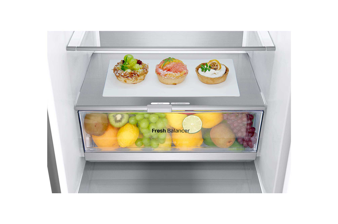 LG 387Л, Холодильник с нижней морозильной камерой | LG Узбекистан, детальный вид свежей зоны 0, GC-B509FNZW, thumbnail 8