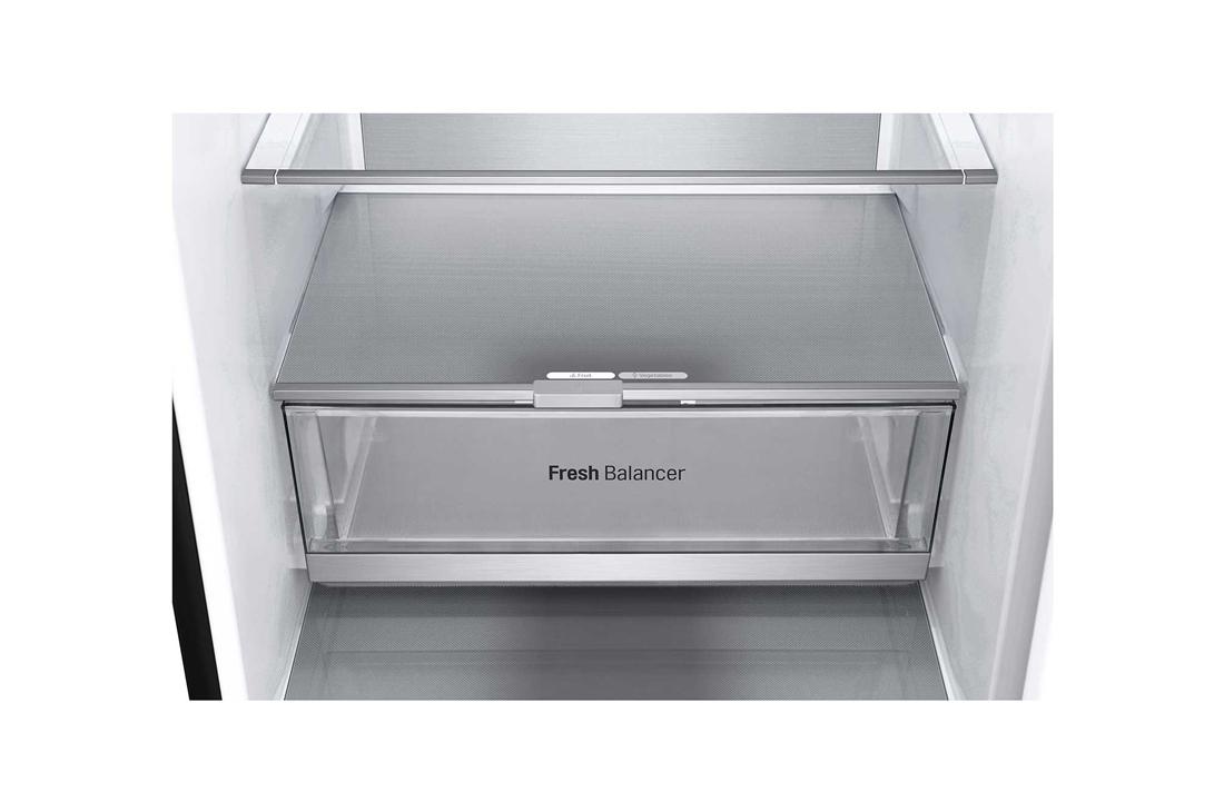 LG 387Л, Холодильник с нижней морозильной камерой | LG Узбекистан, нижний холодильник открыт, GC-B509FTZW, thumbnail 7
