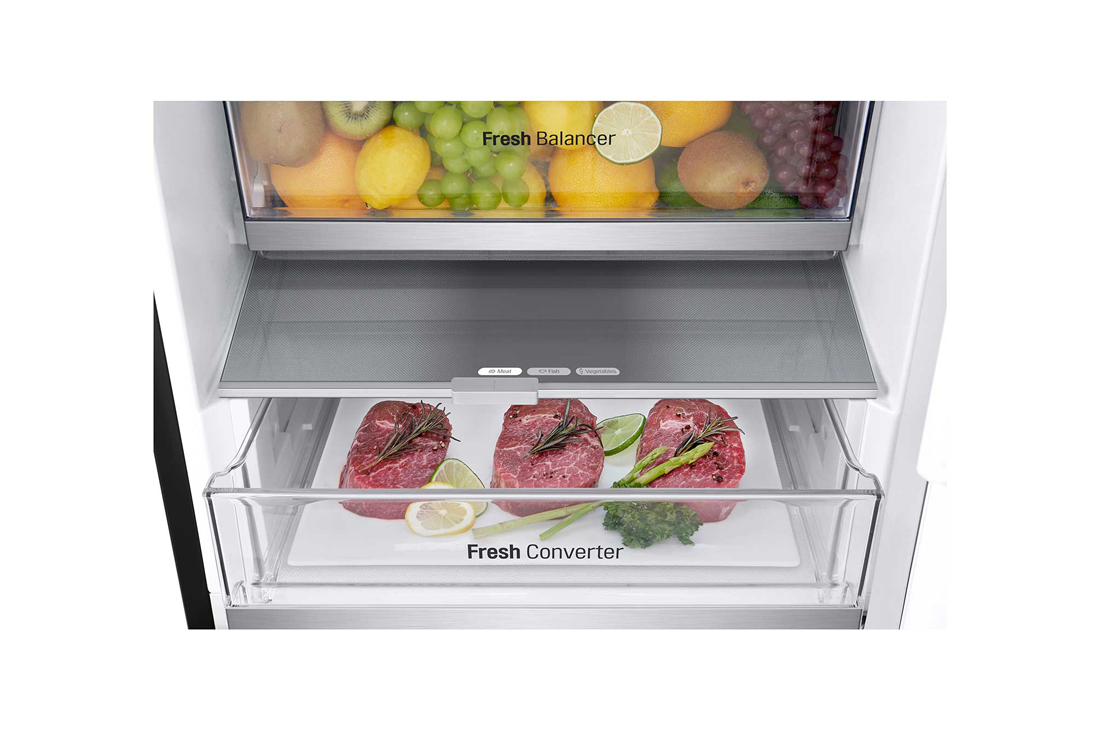 LG 387Л, Холодильник с нижней морозильной камерой | LG Узбекистан, вид справа, GC-B509FTZW, thumbnail 13