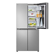 LG Холодильник LG GC-V22FFMMB | Многодверный | Объем 458л | InstaView™ | Складная полка | Metal Fresh™ | Гигиенический фильтр HygieneFresh+, one door open with food, GC-V22FFMMB, thumbnail 4