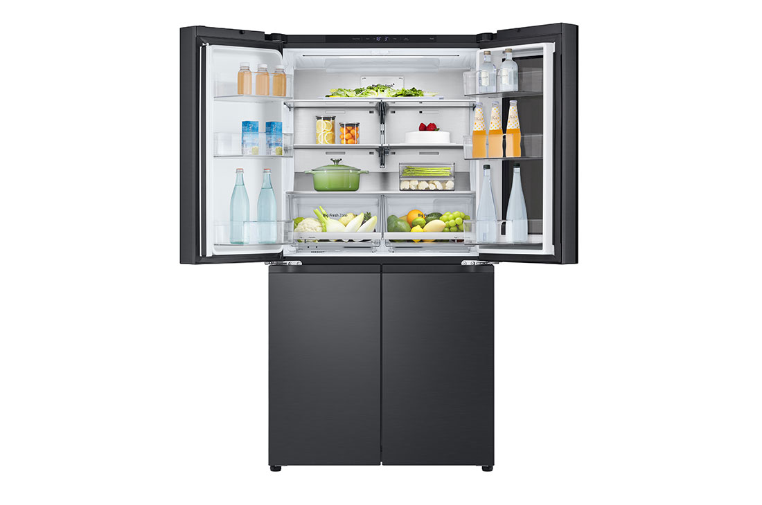 LG Холодильник LG GC-V24FFCHB | Многодверный | Объем 605л | InstaView™ | Складная полка | Metal Fresh™ | Гигиенический фильтр HyieneFresh+, Открытый ракурс (продукты внутри), GC-V24FFCHB, thumbnail 5