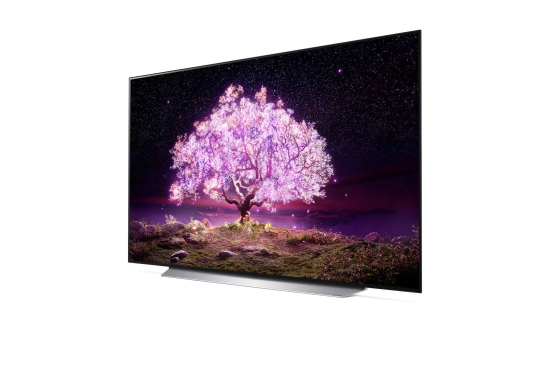 LG Smart OLED-телевизор C1,77 дюймов, 4K, oled77c1rla 30 degree side view, oled77c1rla, thumbnail 3