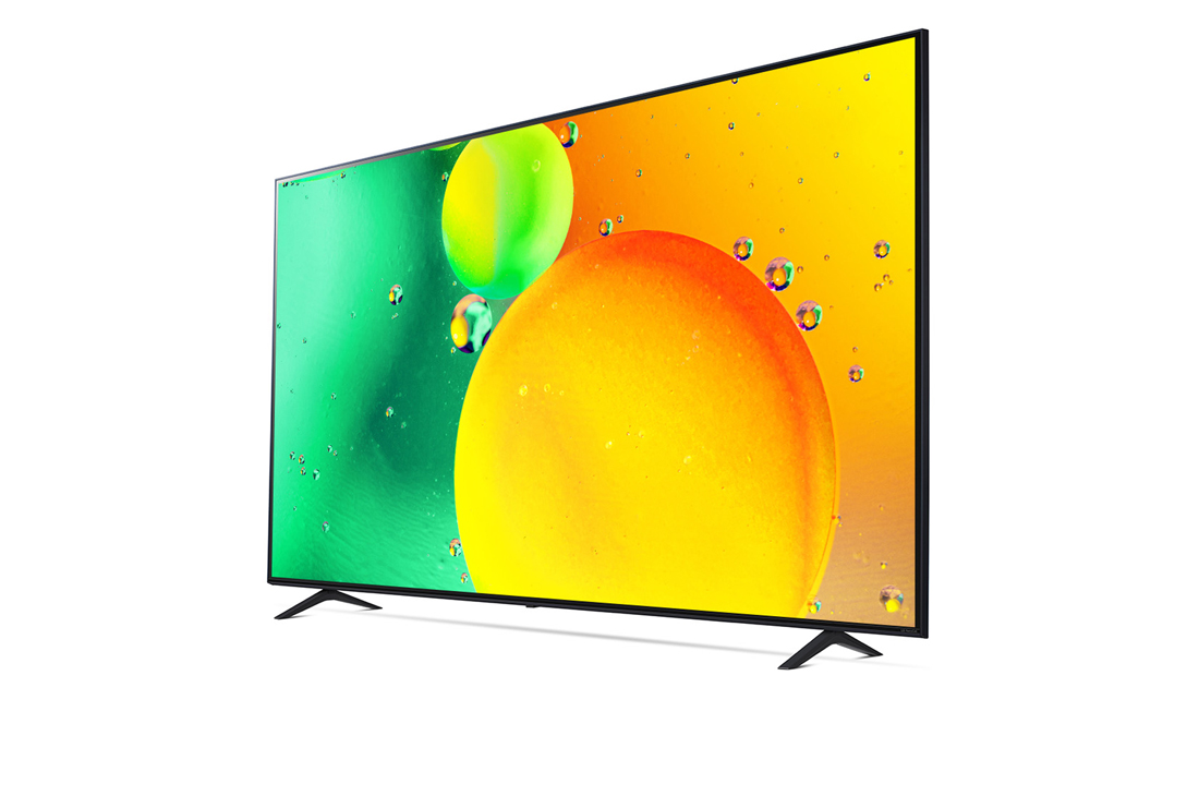 LG NanoCell, вид под углом 30 градусов с изображением на экране, 75NANO756QA, thumbnail 3