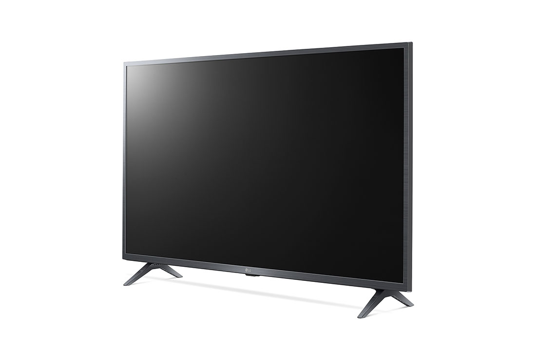 LG Телевизор UHD 4K, вид под углом 30 градусов с изображением на экране, 43UQ76003LD, thumbnail 3