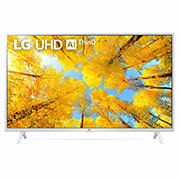 LG Телевизор UHD 4K, Вид телевизора LG UHD спереди с изображением на экране и логотипом продукта, 43UQ76906LE, thumbnail 1