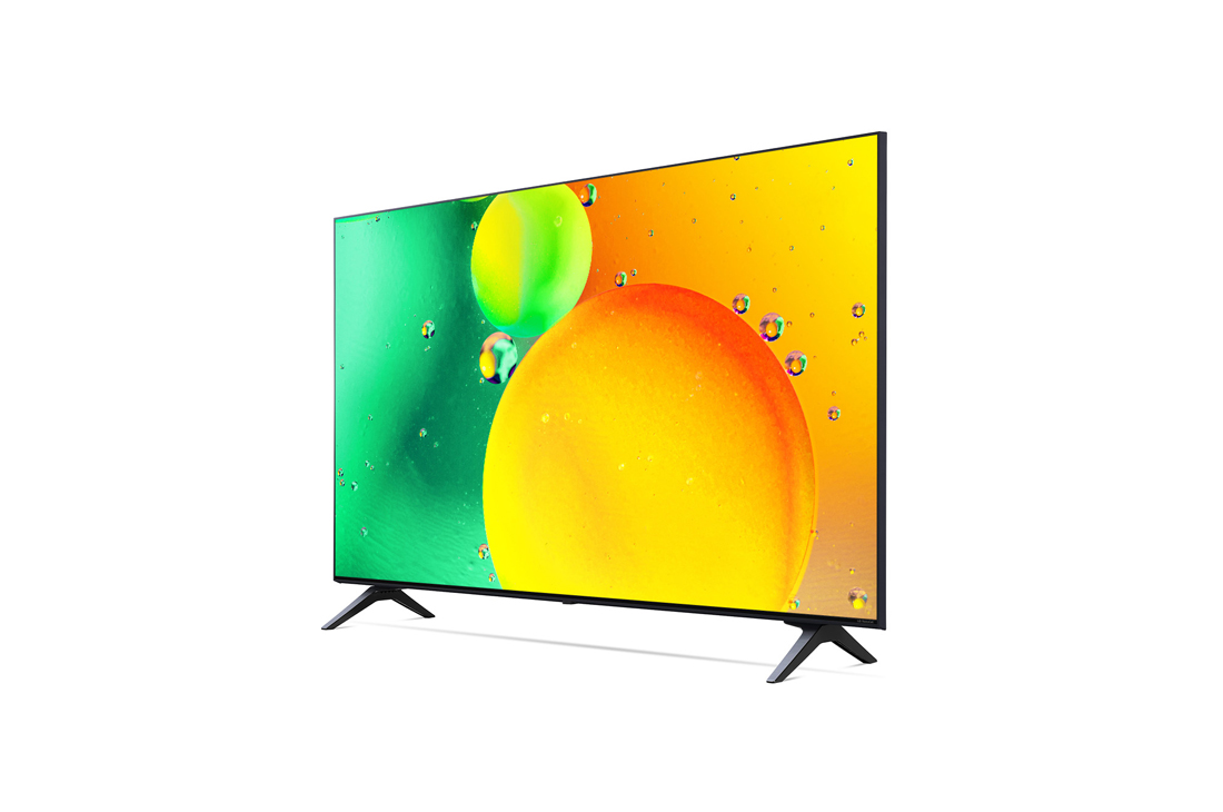 LG NanoCell, вид под углом 30 градусов с изображением на экране, 43NANO756QA, thumbnail 3