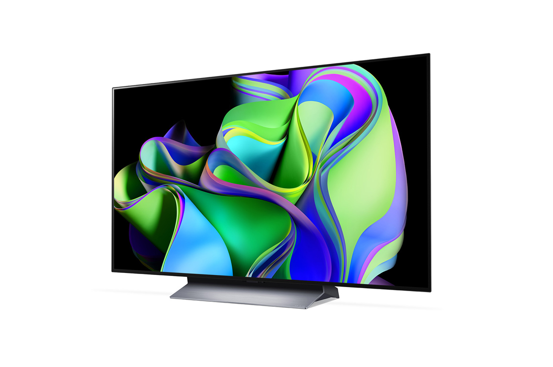 LG 48-дюймовый 4K смарт-телевизор LG OLED evo C3 2023 года, Вид под небольшим углом слева сбоку., OLED48C3RLA, thumbnail 2