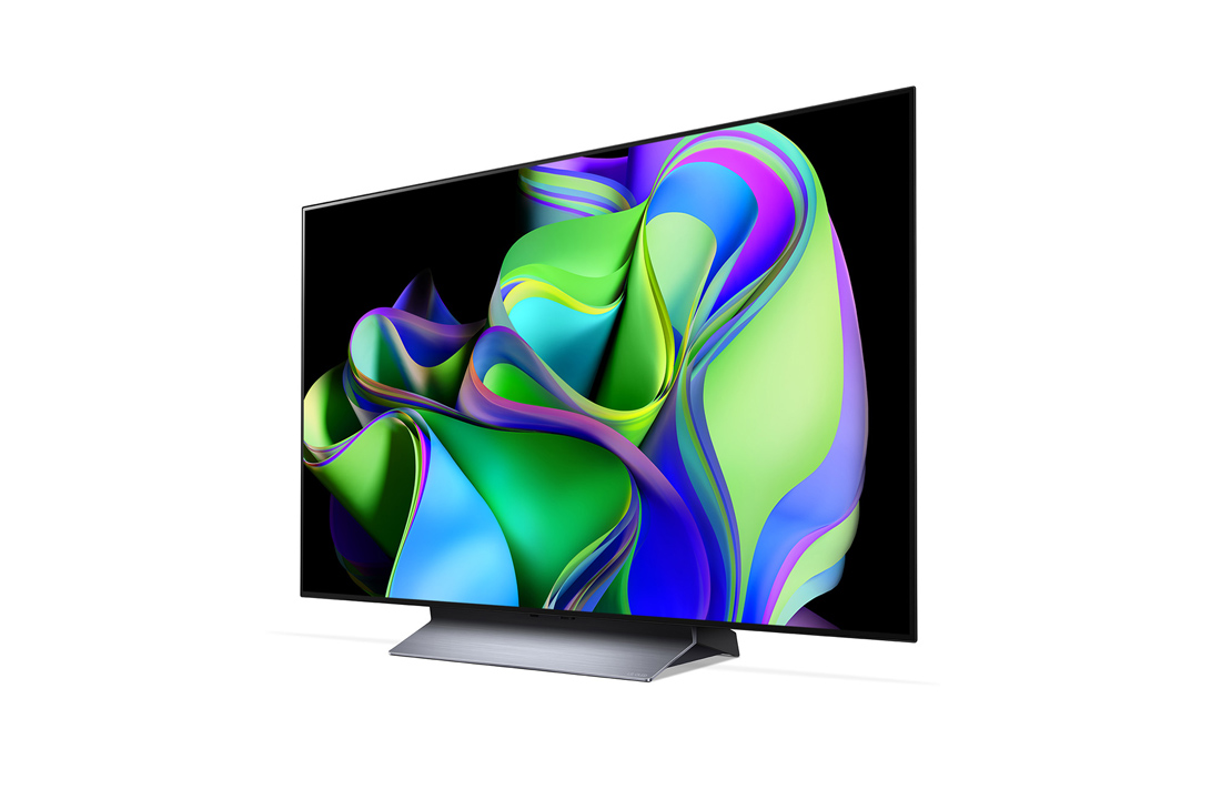 LG 48-дюймовый 4K смарт-телевизор LG OLED evo C3 2023 года, Вид под небольшим углом слева сбоку., OLED48C3RLA, thumbnail 3