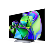 LG 48-дюймовый 4K смарт-телевизор LG OLED evo C3 2023 года, Вид под небольшим углом слева сбоку., OLED48C3RLA, thumbnail 3