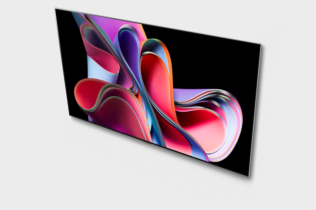 LG 77-дюймовый 4K смарт-телевизор LG OLED evo G3 2023 года, Вид сверху под углом, OLED77G3RLA, thumbnail 7
