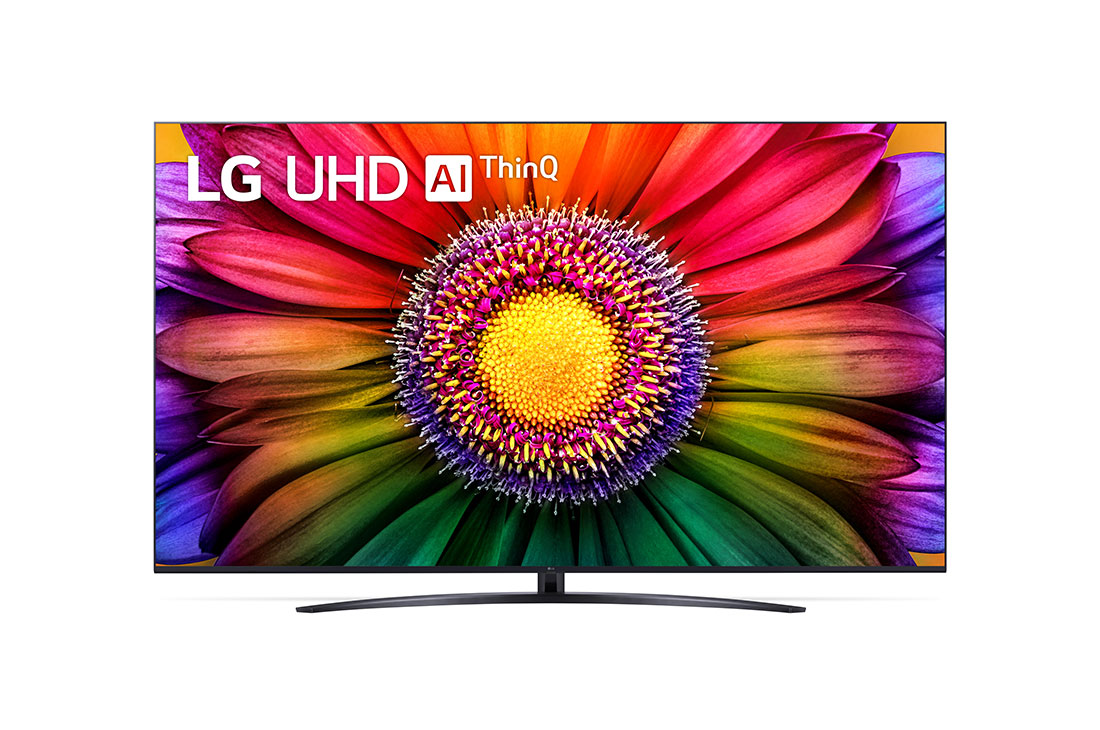 LG 86-дюймовый UHD смарт-телевизор LG UR81 2023 года, Вид телевизора LG UHD спереди, 86UR81006LA