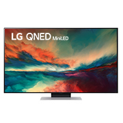 LG 4К смарт-телевизор LG QNED87 Mini LED 55 дюймов, 2023, Вид телевизора LG QNED спереди с изображением на экране и логотипом продукта, 55QNED876RA, thumbnail 1