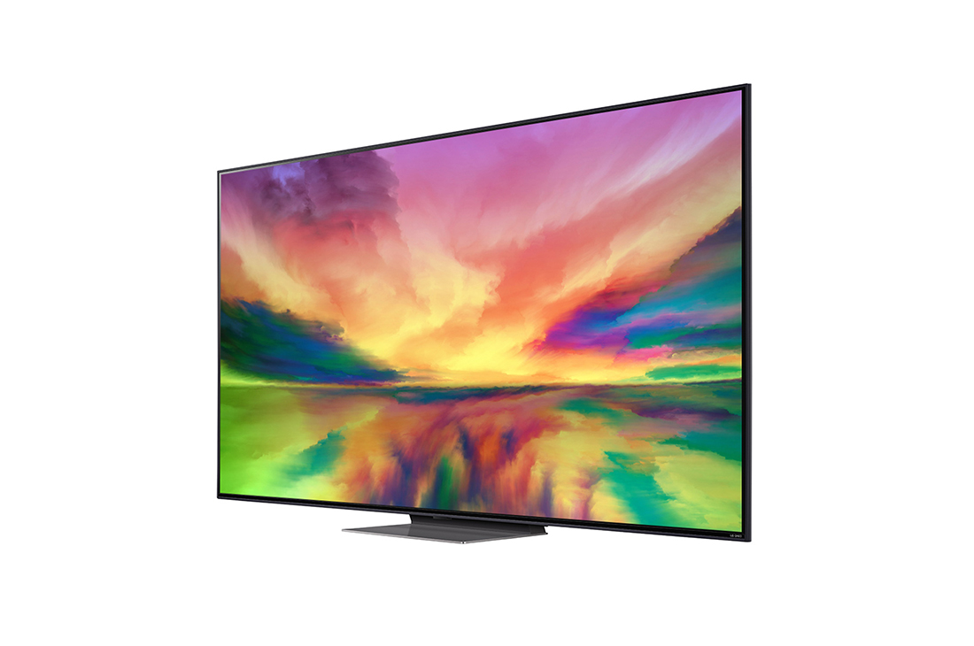 LG 4К смарт-телевизор LG QNED81 75 дюймов, 2023, вид под углом 30 градусов с изображением на экране, 75QNED816RA, thumbnail 3